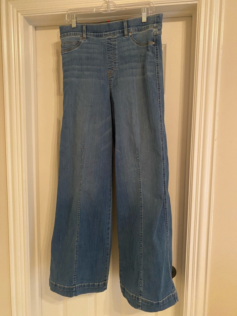SPANX Medium Blue Wide-Leg Flare Jeans